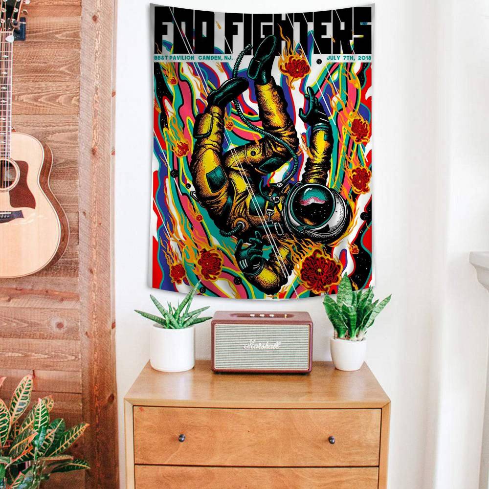 Foo Fighters Band Anime Tapestry For Living Room Home Dorm Decor Home Decor