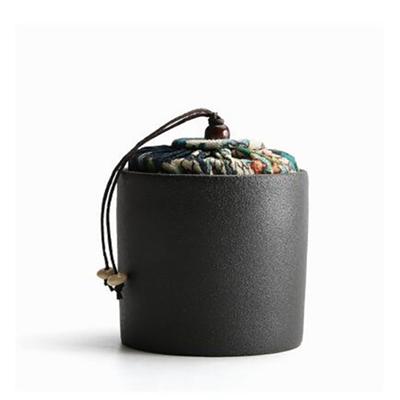 Small Sealed Ceramic Tea Canister, Portable Japanese Retro Storage Canister