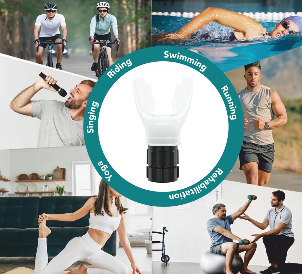 AmbiTech Portable Breathing Trainer | Enhance Lung Capacity & Respiratory Fitness | Food Grade Silicone for Safe