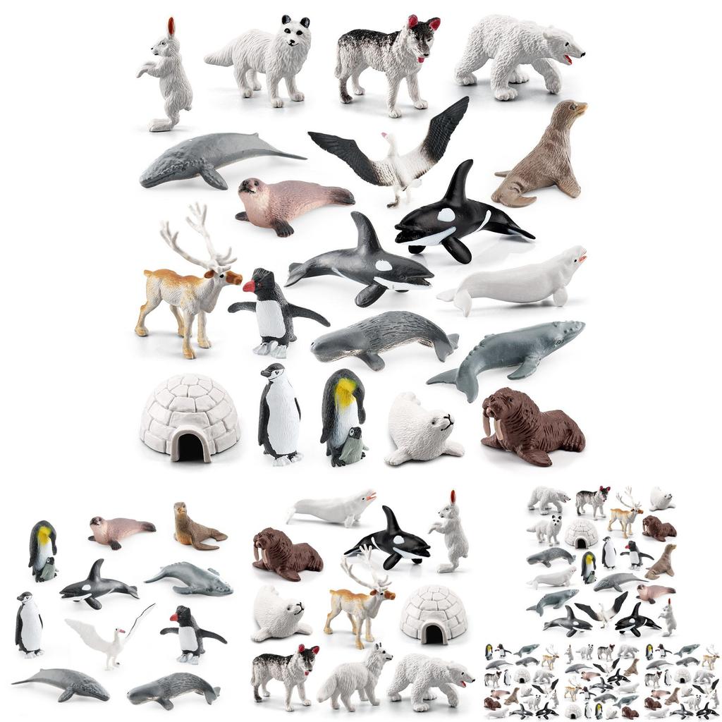 Arctic Animal Pvc Polar Bear Penguin Model Set With Realistic Wildlife Figures For Educational Display
