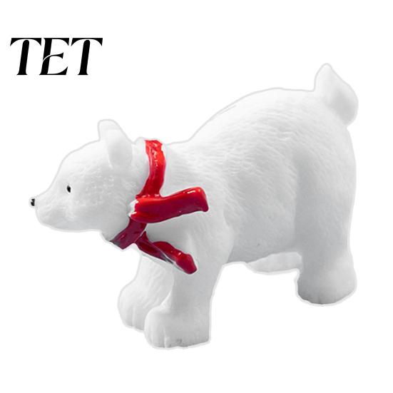Holiday Display Ornaments Miniature Polar Bear Figurines, Durable Synthetic Resin Animal Indoor Outdoor Statues Ornaments, Decorative Accents