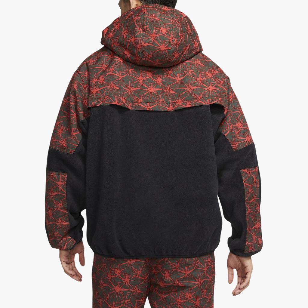 Nike Color-Block Spliced Fleece-Lined Zipper Sport Pullover Hoodie Men Tops Fescue-Red CK3107-010