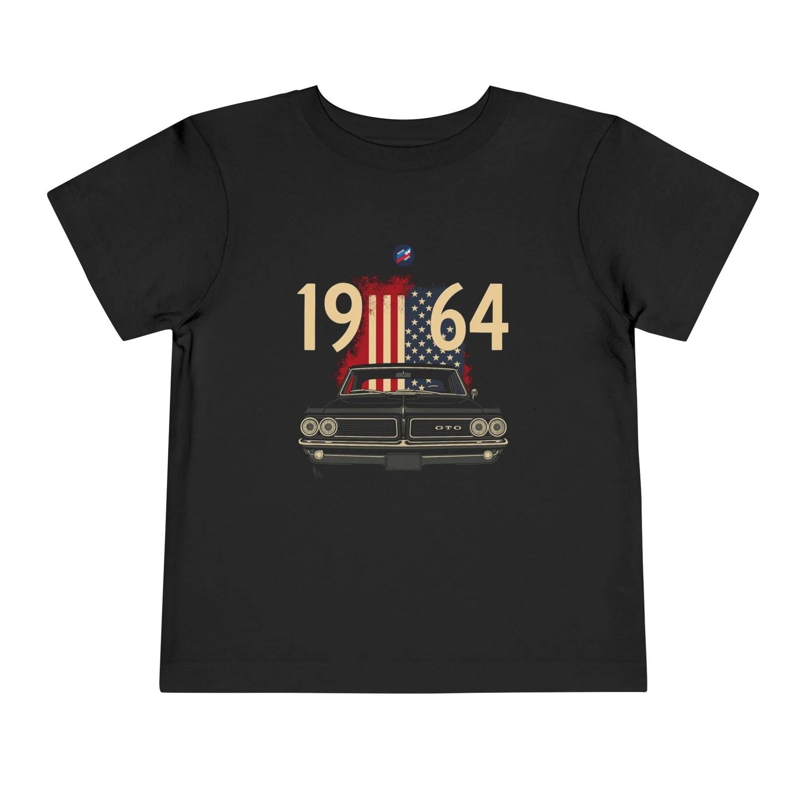 1964 GTO Toddler T-Shirt – USA Flag Classic Muscle Car Kids Tee XL