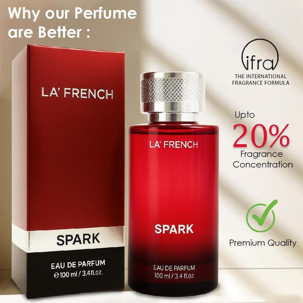 La French Spark Eau De Parfum – 100ml | Long-Lasting Perfume for Men & Women | Bold, Unisex Fragrance | Ideal for All Occasions
