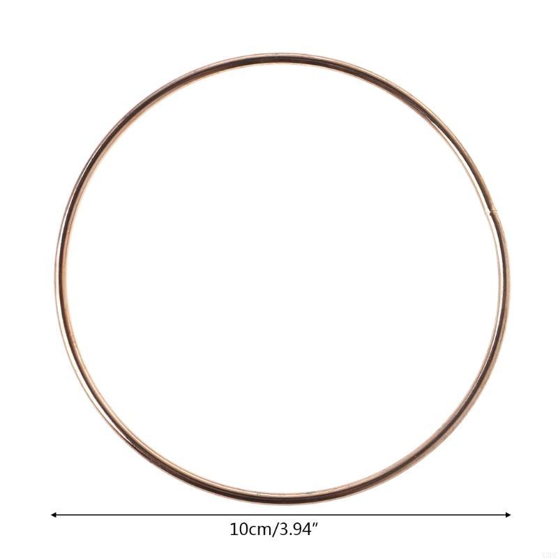 Round Dreamcatch Circle Gold Color Round Wire Wreath Making for Independence Day Flower Making Supply X3UC