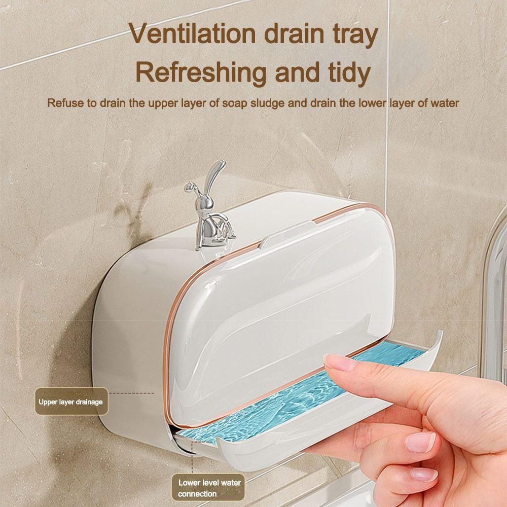 Large Waterproof Soap Box Punch-Free Bathroom Drain Soap Box Soap Dish  Bathroom Accessories