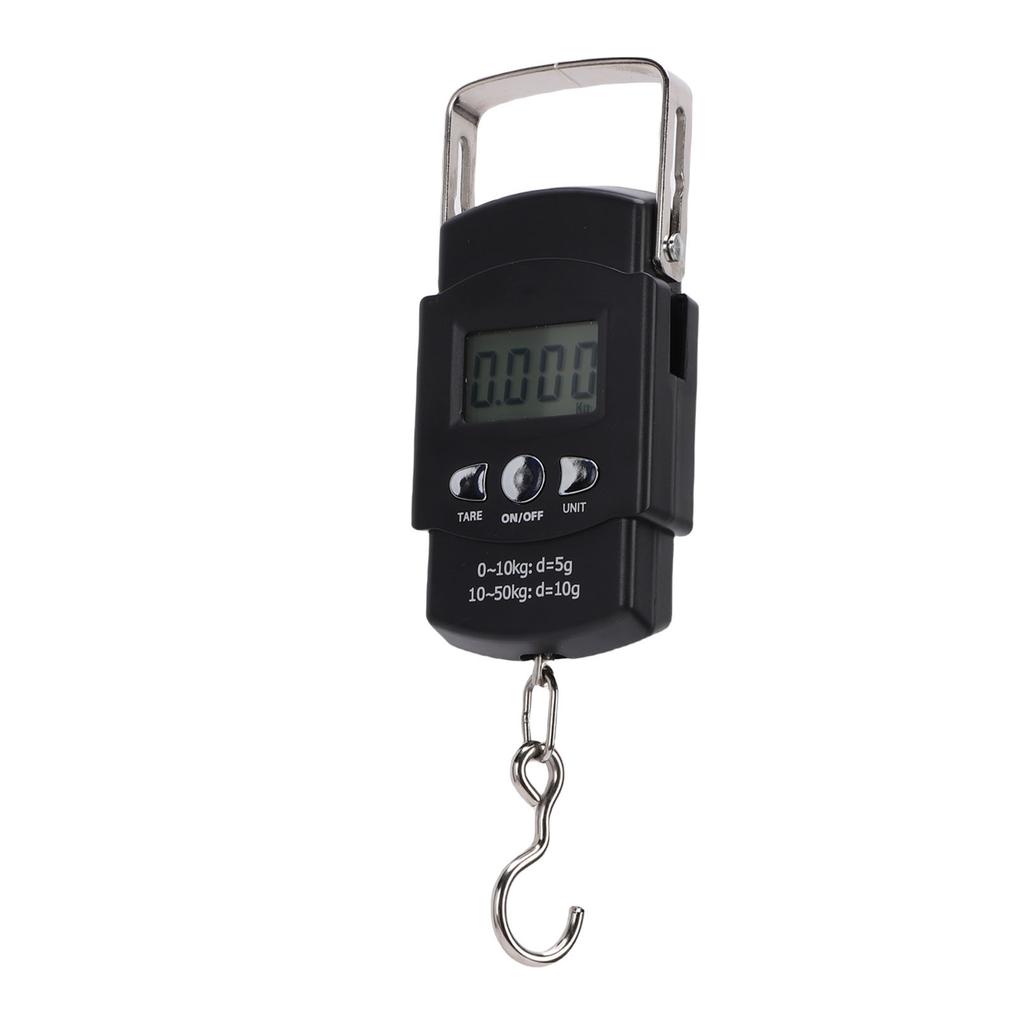 Fischschuppen Digitalwaage Kofferwaage LCD-Anzeige Hängewaage 50kg mit eingebautem Maßband Haken Griff für Reise