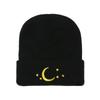 Beanie Trendy Versatile Wool Hat Beanie Star Moon Embroidery Knitted Hat Pullover Hat Men and Women