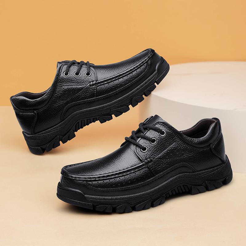 Fashion Slip Resistent Luxury Man Leisure Hiking Shoes Genuine Leather Male Outdoor Shoes Fashion Driving Shoes Comfy Business Footwear