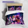 Anime Pattern Bedding Quilt Set Quilt Cover Pillowcase Home Decoration Birthday Gift (1 * Duvet Cover + 2 * Pillowcase, Without Core)