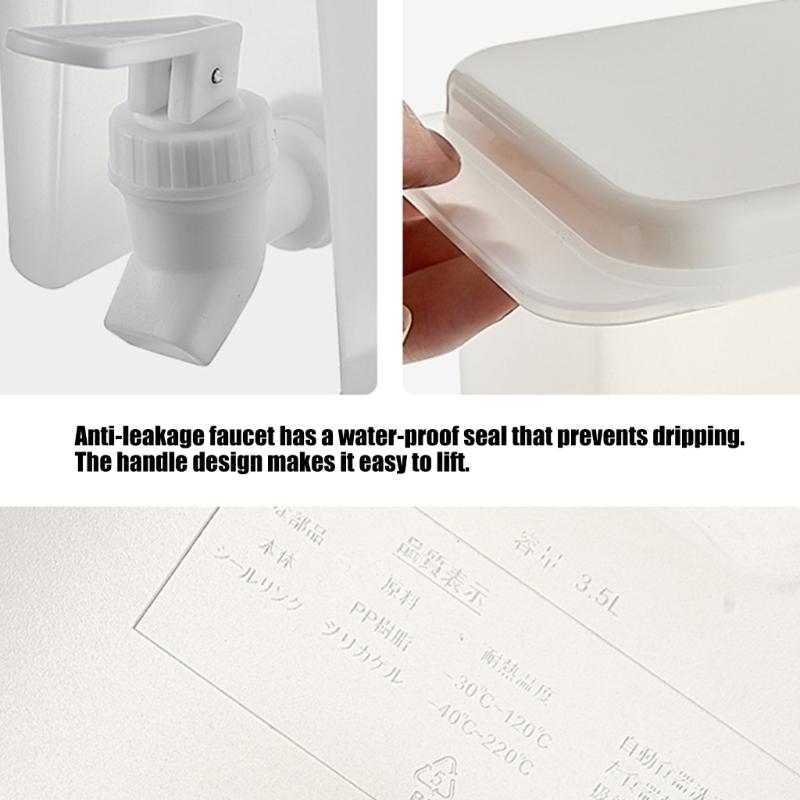 Nowoczesny plastikowy dzbanek na wodę 3,5 l z kranikiem do wody z cytryną, mrożonej herbaty, przechowywania w domu, kuchni, niezbędny