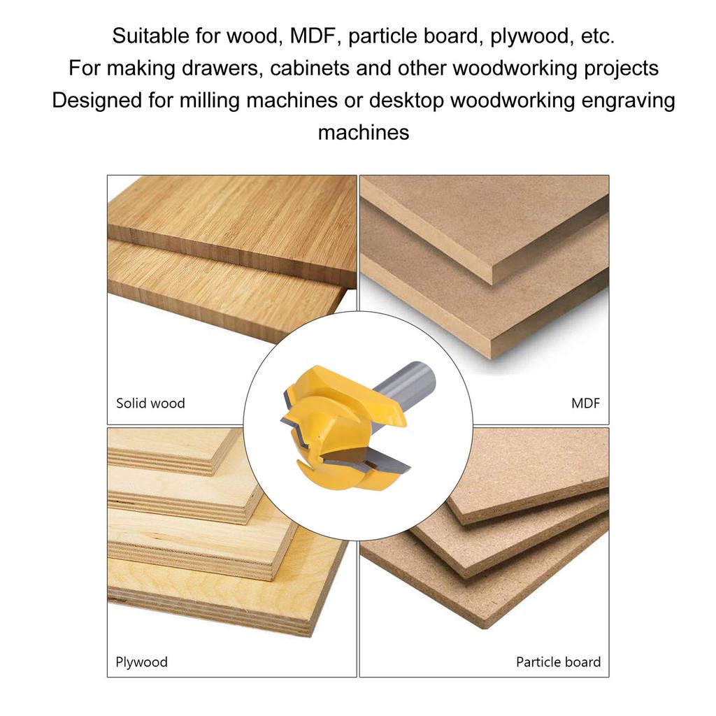 1Celsius2in Shank Router Bit 45 degrees  Woodworking Milling Cutter for Cabinet Door Drawer CNC Hand Tool