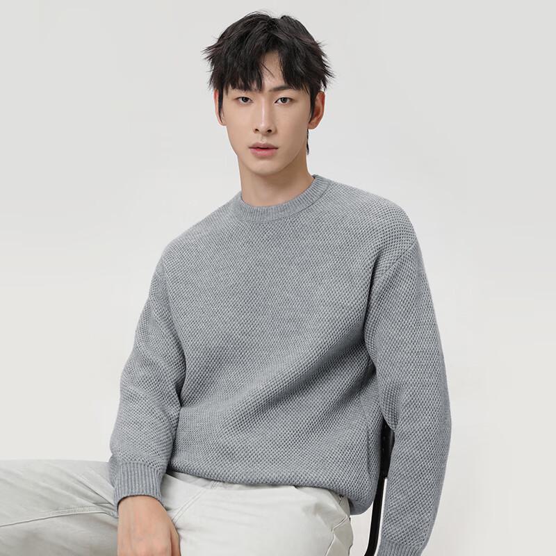 Mark Fairwhale Men's Pineapple Texture Crew Neck Knit Sweater