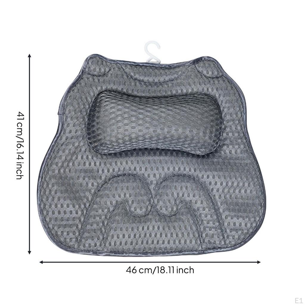 Bathtub Pillow Textured Bath Tub MeshLike Padded Headrest White