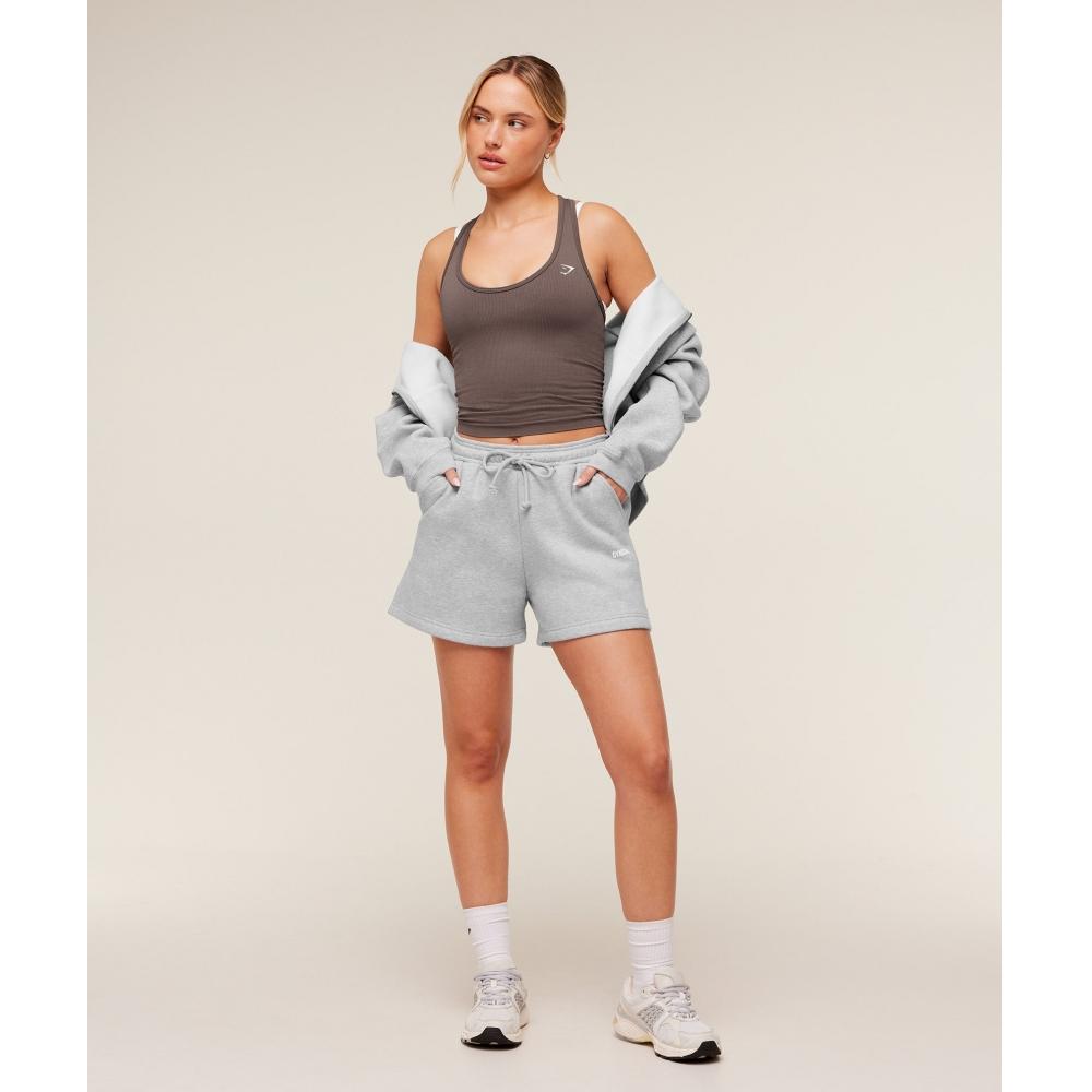 Gymshark Cosy Luxe Shorts Bros Soft Grey Marl B6b3o Gc3c