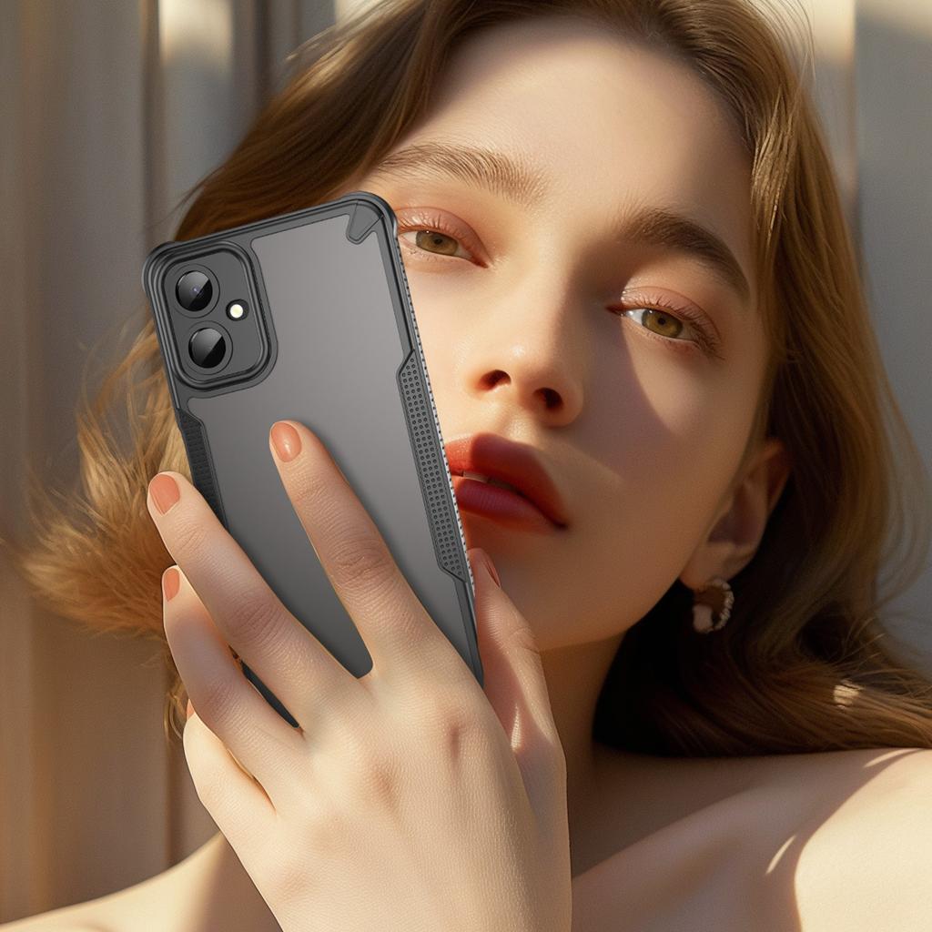 For Samsung Galaxy A06 5G Case WANLONFENG MFFJ Series Anti Drop TPU Phone Back Cover with Screen Film