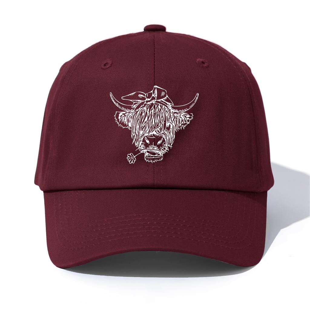 1pc COW Print Baseball Cap for Adults,Minimalist Retro Style Casual Soft Adjustable Dad Hat,Perfect As Gift