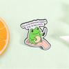 Xiaomi Emotional Support Frog With Knife Enamel Pin Cute Humor Frog On Palm Holding Knife Brooch Fashion Bag Lapel Badge Jewelry Gifts