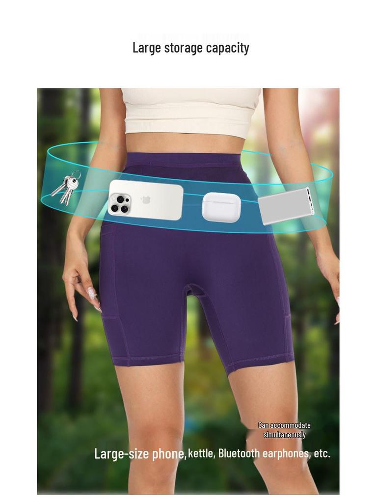 Unisex Quick-Dry 6-Pocket Kangaroo Running Shorts for Yoga and Cycling