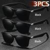 3PCS Fashionable Retro Men Women Shared Square Sunglasses Classic Driving Fishing Travel Tropical Beach Vacation Glasses