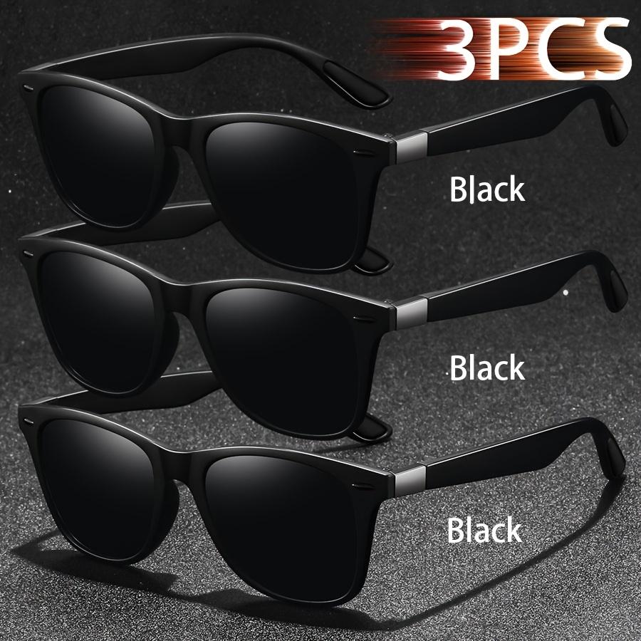 3PCS Fashionable Retro Men Women Shared Square Sunglasses Classic Driving Fishing Travel Tropical Beach Vacation Glasses
