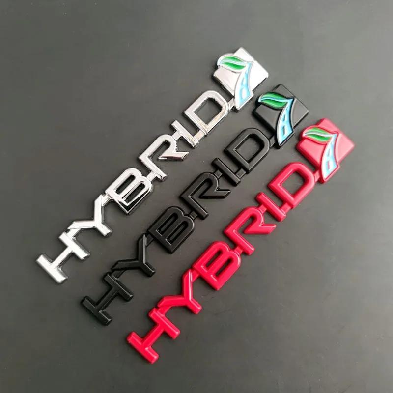3D Metal HYBRID Logo Car Emblem Fender Badge Rear Trunk Decal For Toyota Reiz RAV4 HYBRID Stikcer Auto Styling Accessories