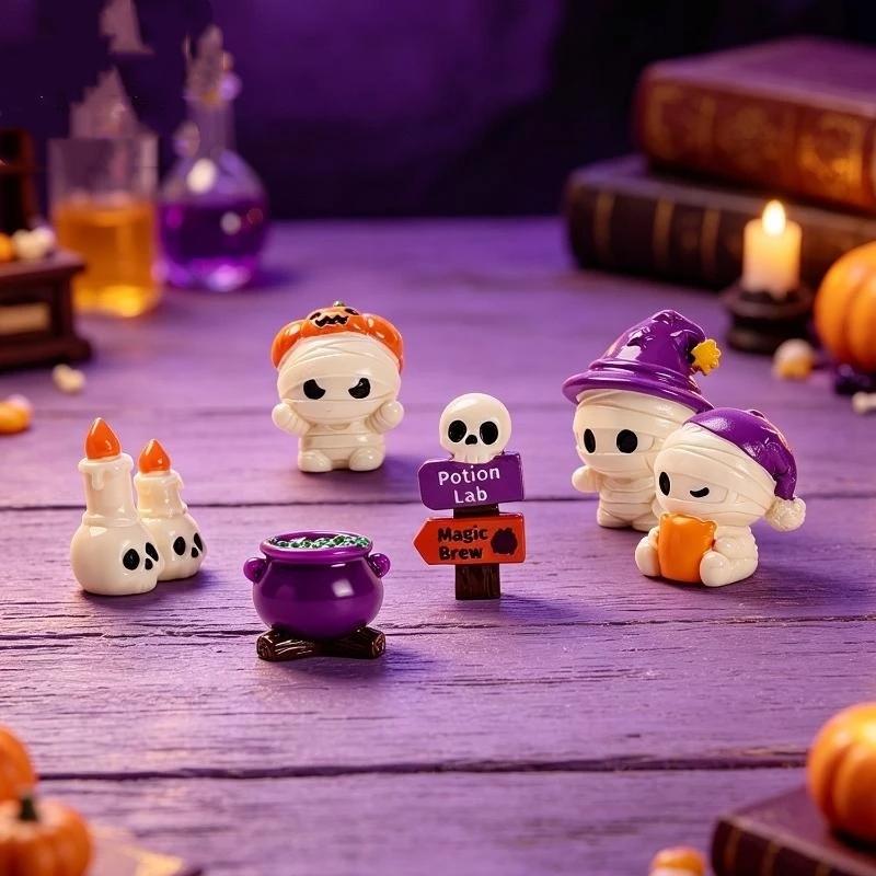 1Pc Resin Pumpkin Ghost Castle Desktop Ornaments Halloween Tabletop Decor Holiday Party Favor Gift Holiday Gift Ornaments