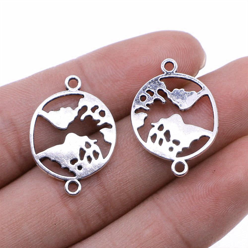 Travel Map Charms Pendant Women Jewelry Massive Bohemian Art Supplies