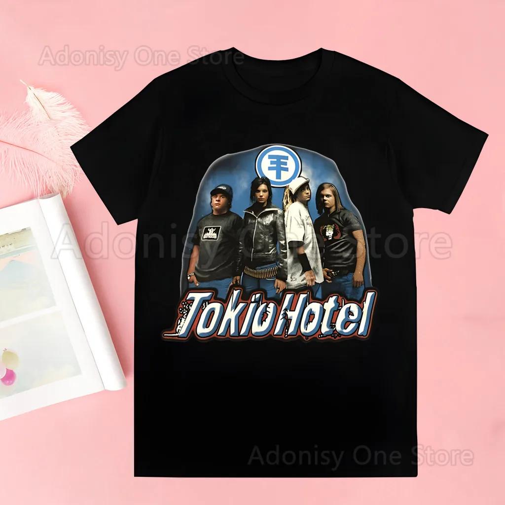 Rocková kapela Tokio Hotel Hudba Harajuku Potisk Unisex Tričko Unisex Ležérní košile Krátký rukáv Unisex Tričko Grafický potisk