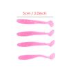 50PCS 5cm Soft Plastic Fishing Lures T tail Grub Worm Baits Fish Tackle Accessory Pink
