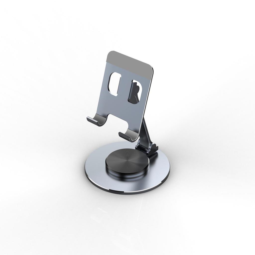 Foldable Metal Phone & Tablet Stand for Desktop Live Streaming and Overhead Shots, 360° Rotating, Perfect Gift.