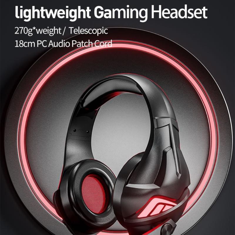 Gaming Headset with Noise Canceling Microphone Surround Sound LED Headphone for PC Laptop Computer Accessories