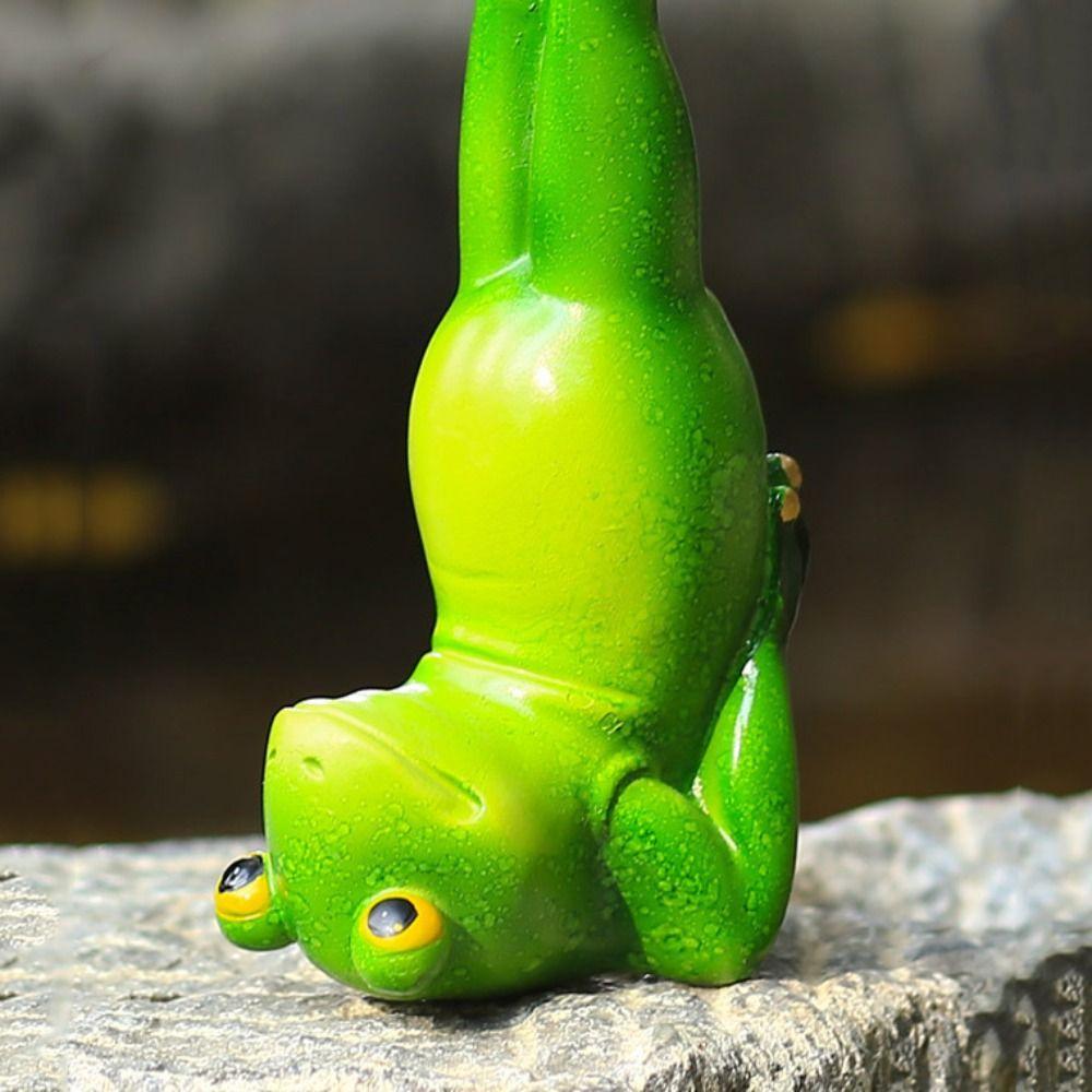 Roztomilá žába na jógu Soška Kreativní Miniatury Figurka Zahradní Dekorace Zvířecí Socha Domov