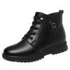 Mom cotton shoes women's autumn and winter velvet women's short boots middle heel  women's boots leather shoes    and elderly women's shoes