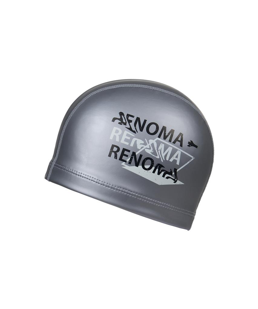 Lenomasuyeongbog Supplies Adult Wave Text Pu Swim Cap Silver Ro-Rc2F003-Sv