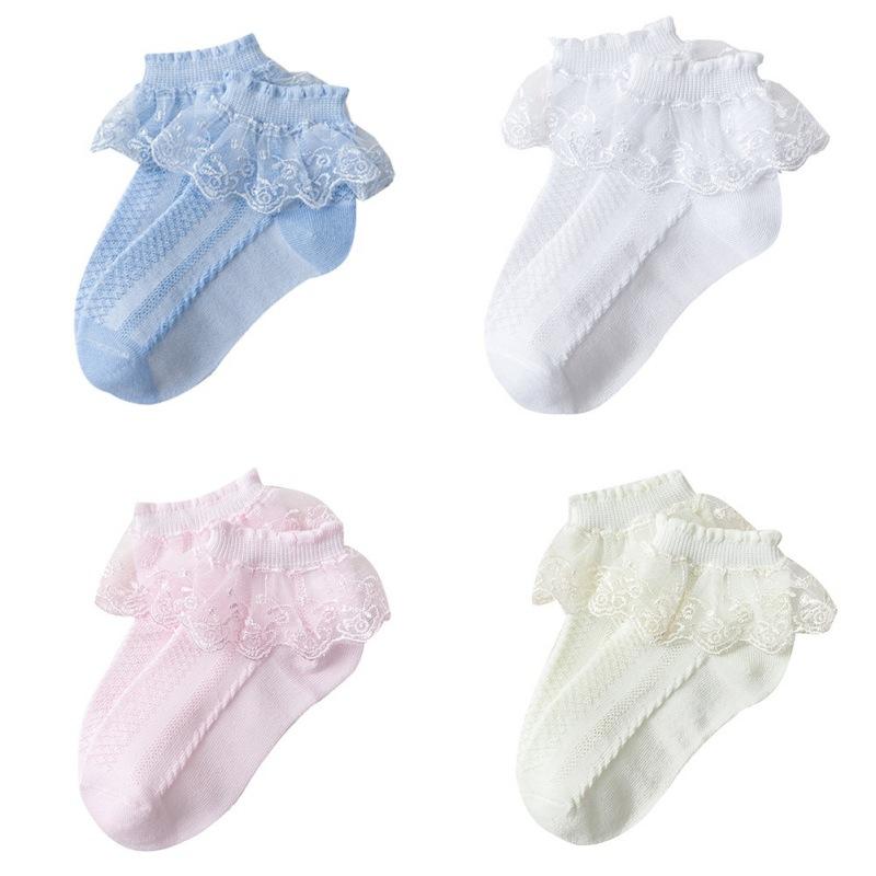 Baby Girl Socks Lovely Solid Color Breathable Princess Short Socks