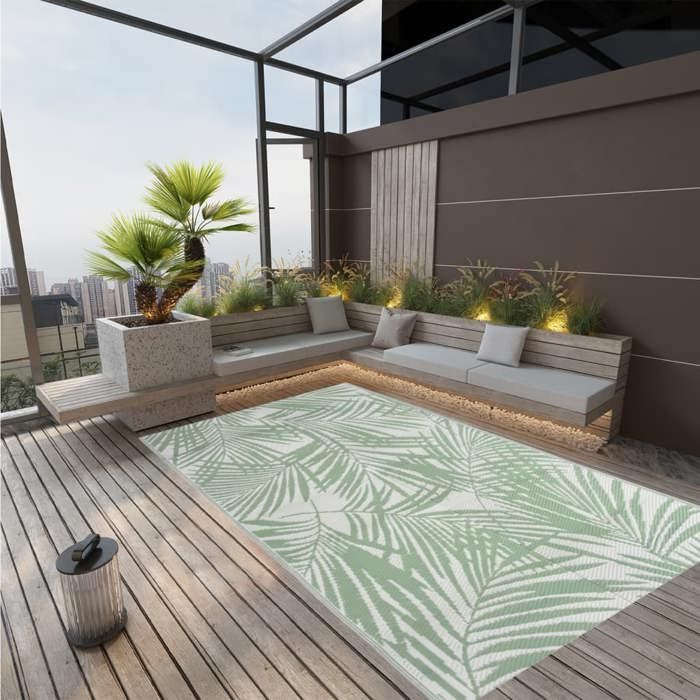 VidaXL Tapis d'Extérieur Moquette de Terrasse Tapis de Balcon Tapis de Patio Moquette d'Intérieur Salle de Séjour Vert 316908