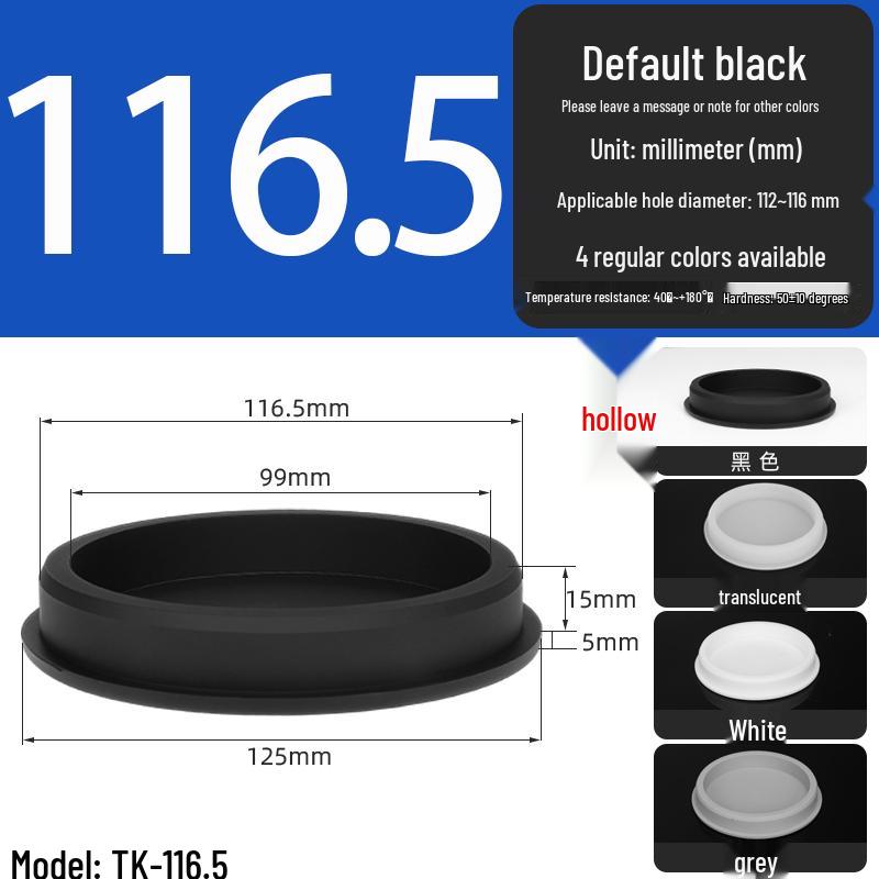 Black High-Temperature Resistant T-Shaped Silicone Stopper - Round Hole Rubber Gasket & Shock-Absorbing Blind Plug