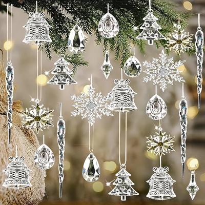30pcs Christmas Tree Decorative Transparent Pendant Christmas Ice Dancer Pendant, Suitable for Crafts,Christmas Tree Decorations