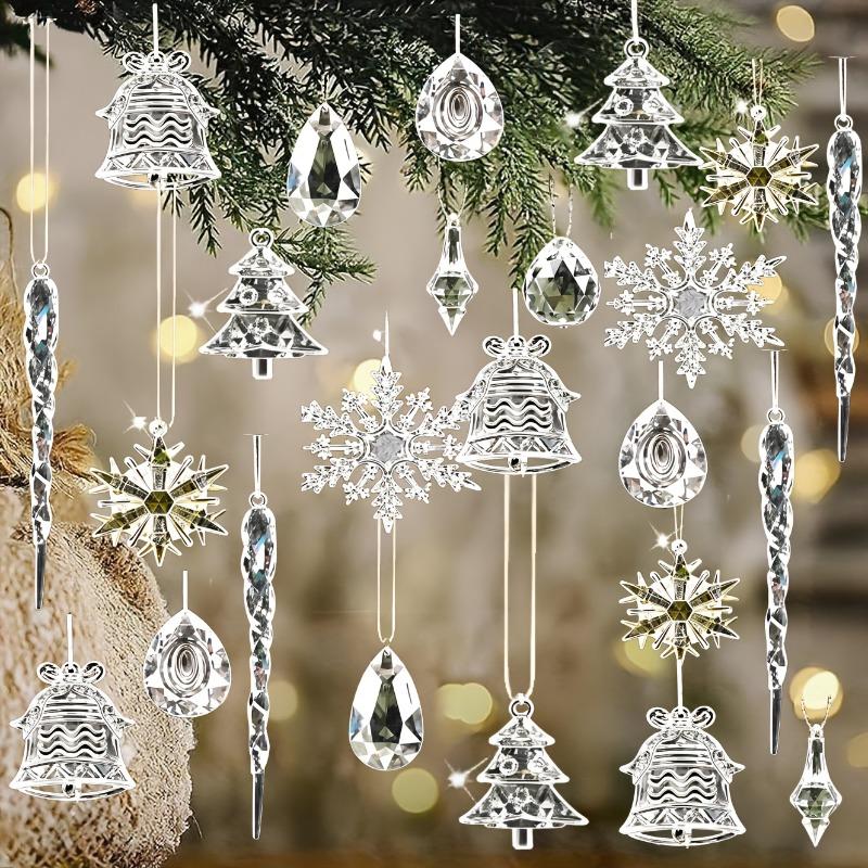 30pcs Christmas Tree Decorative Transparent Pendant Christmas Ice Dancer Pendant, Suitable for Crafts,Christmas Tree Decorations