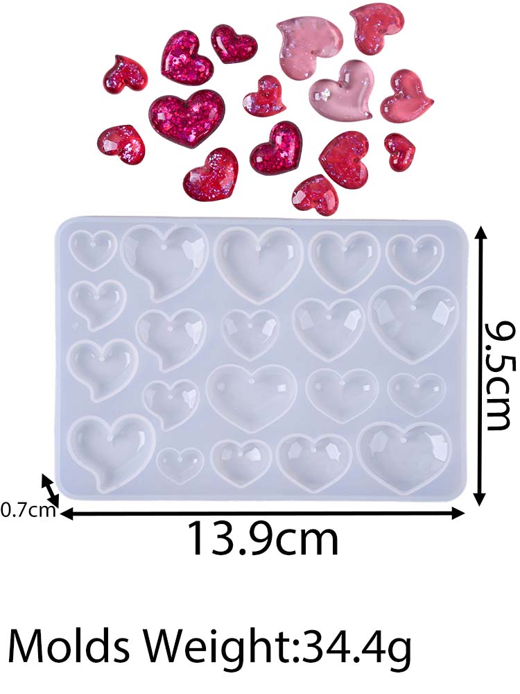 Heart Series Earrings Silicone Mold DIY Valentine's Day Decor Crafts Making Epoxy Resin Pendant Necklace Keychain Jewelry Molds