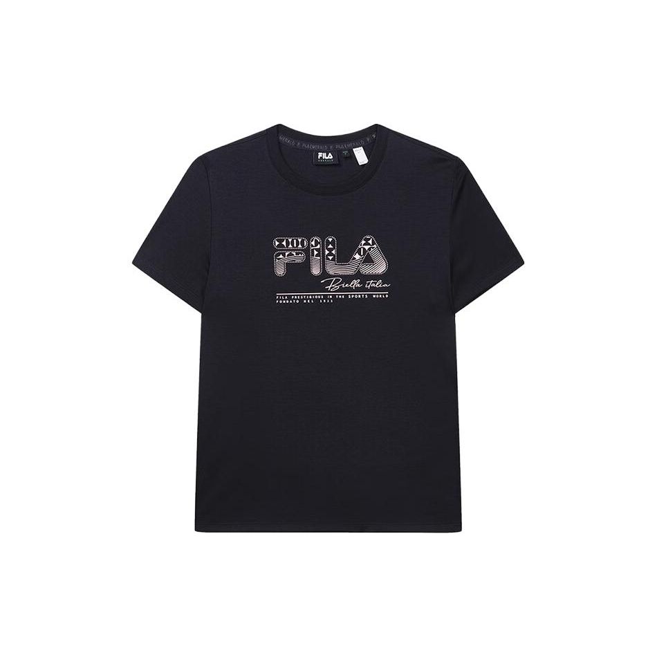 

FILA Emerald Casual Logo Print Crew Neck Fitted Straight Comfortable Short Sleeve T-Shirt Women T-Shirts Legendary-Blue F11W334102FNV S