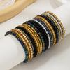 20 Piece Bohemian Style Dazzling Colorful Rice Bead Bracelet with Multiple Layers of Elastic Thread for Women's Bracelets