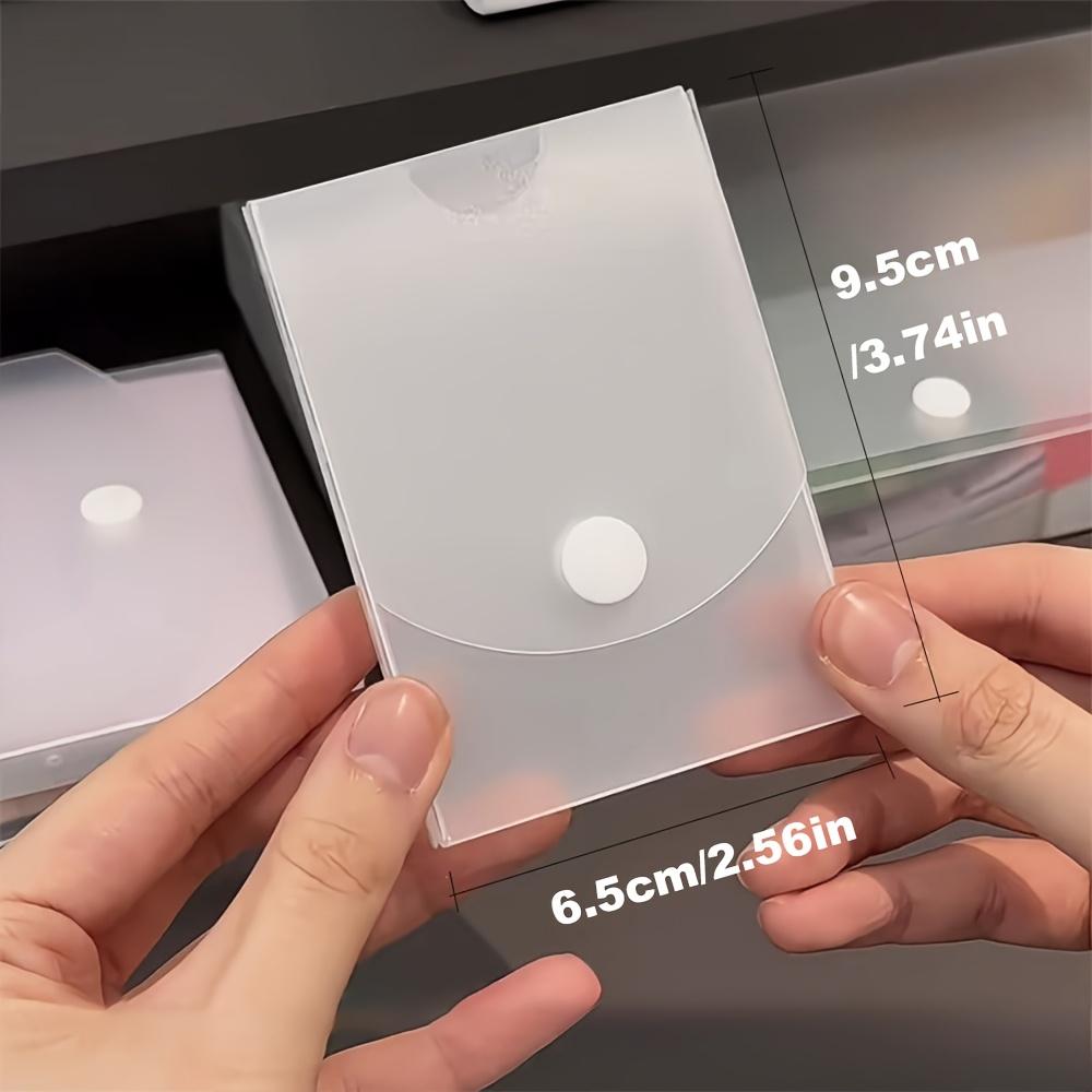 2pcs Transparent Lid Frosted Desktop Storage Boxes Cards Horizontal or Vertical Orientation Card Storage Desk Organizer
