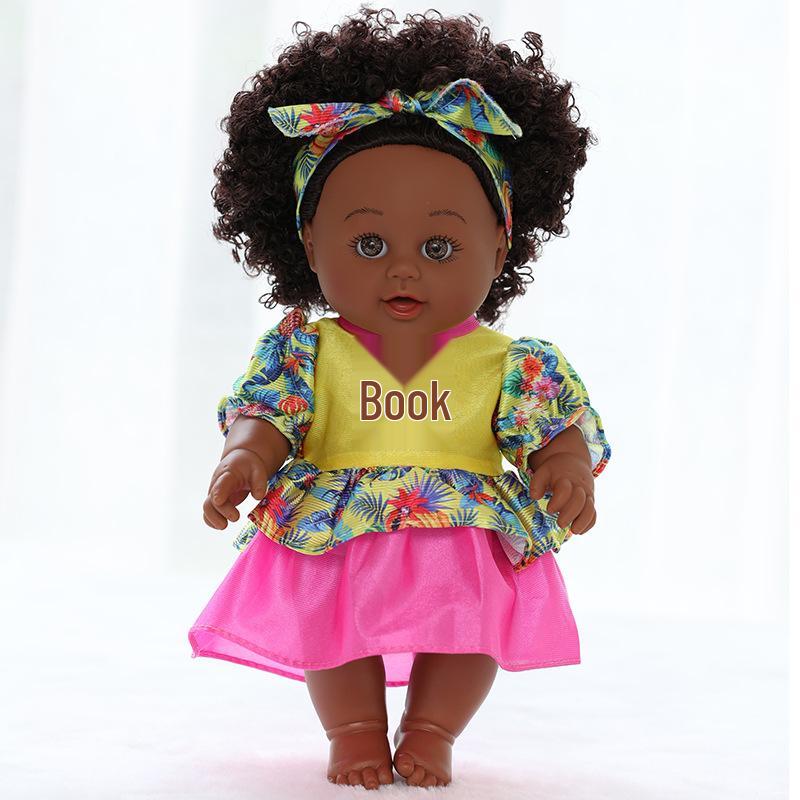 30cm Realistic African Black Silicone Doll Toy for Children 30cm