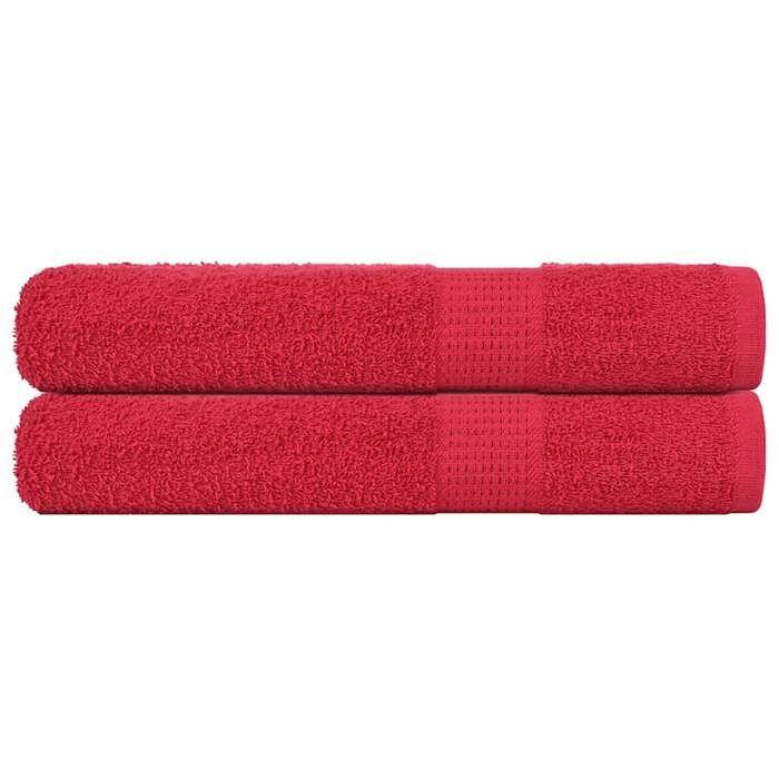 VidaXL Serviettes de sauna 2 pcs rouge 80x200 cm 360 g/m² 100% coton, serviette, serviette de bain, serviette en coton 136935