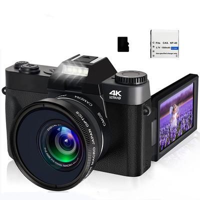 3,0 Tommer Digitalkamera 4k Vlogging Videokamera 180° Flip Skærm Selfie Digital Webcam Til Youtube Vidvinkel Makroobjektiv