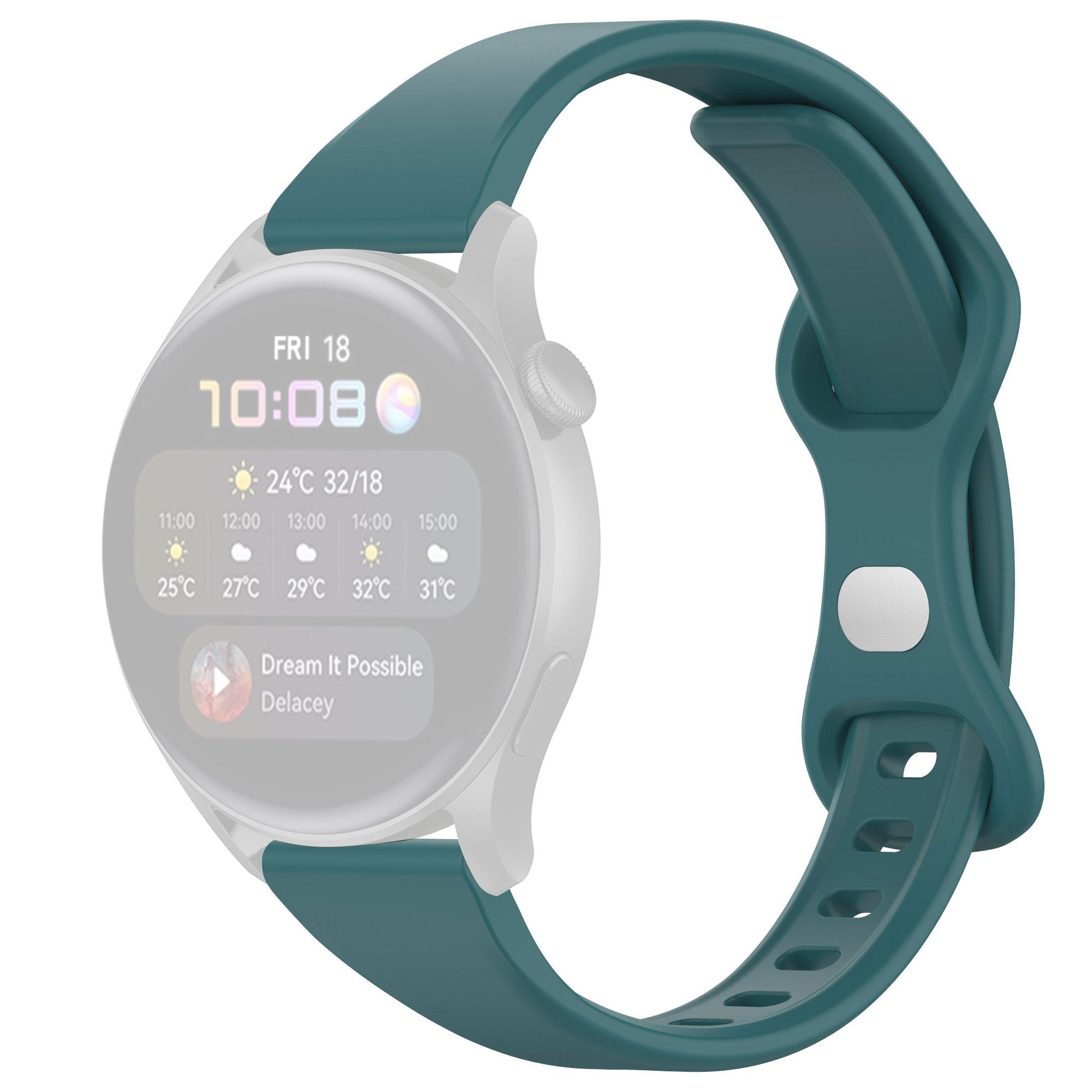 

For Huawei Watch 3 Pro 46mm/Watch 2 Pro Silicone Watch Band 22mm Soft Strap Replacement Pine Needle Green