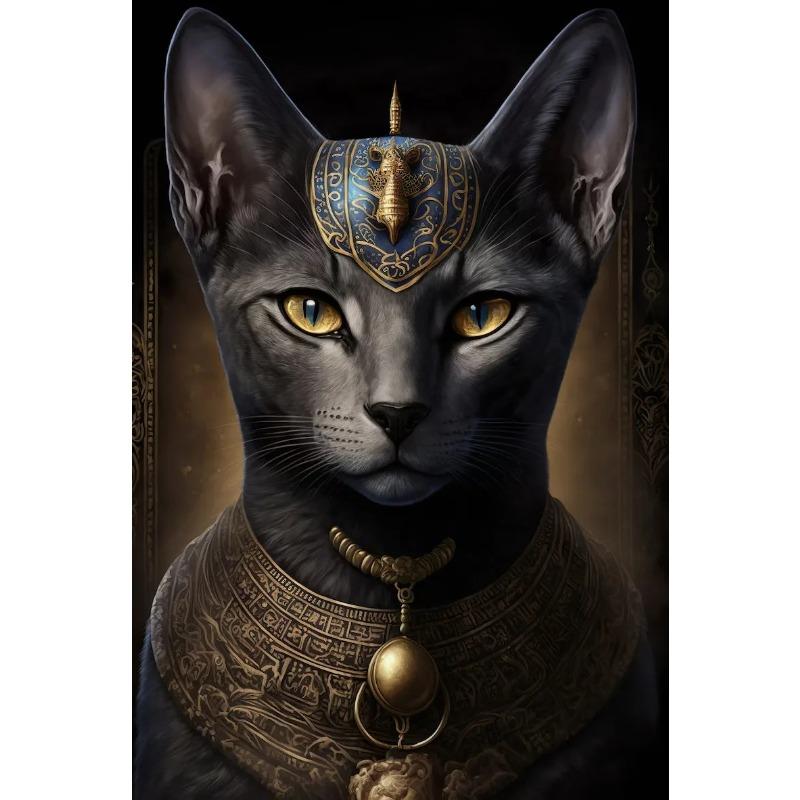 Stampe Poster Antiche Egizie di Bastet per Soggiorno Decorazioni per la Casa Mitologia Egizia Bastet Dea Gatto Pittura su Tela Arte da Parete