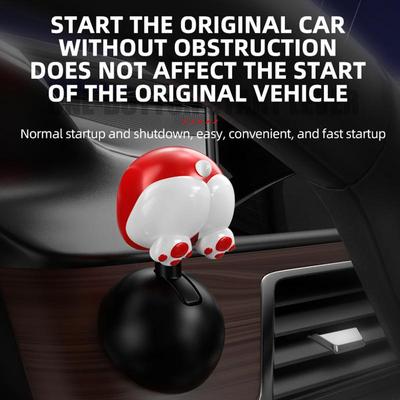 Car Button Start Lever Car Accessories Start Button Cartoon Design Alloy Car Accessories Push Start Button Push Start Car Push